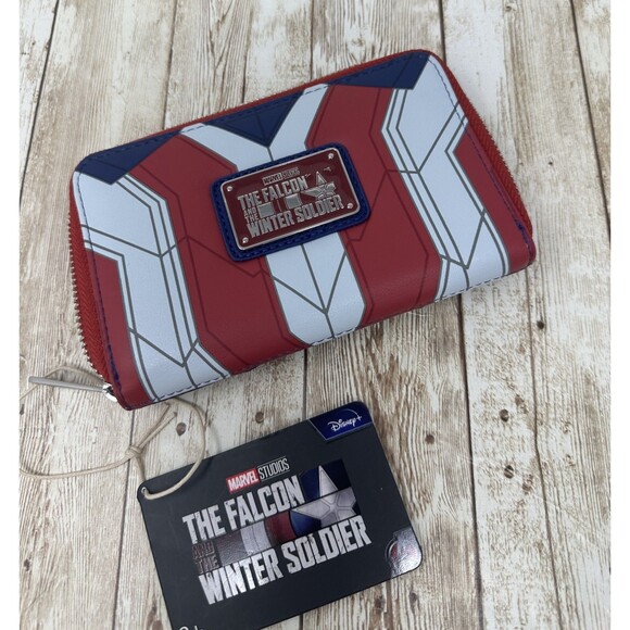 Loungefly Marvel Captain America Zip Around Wallet Falcon and the Winter Soldier - Picture 1 of 3